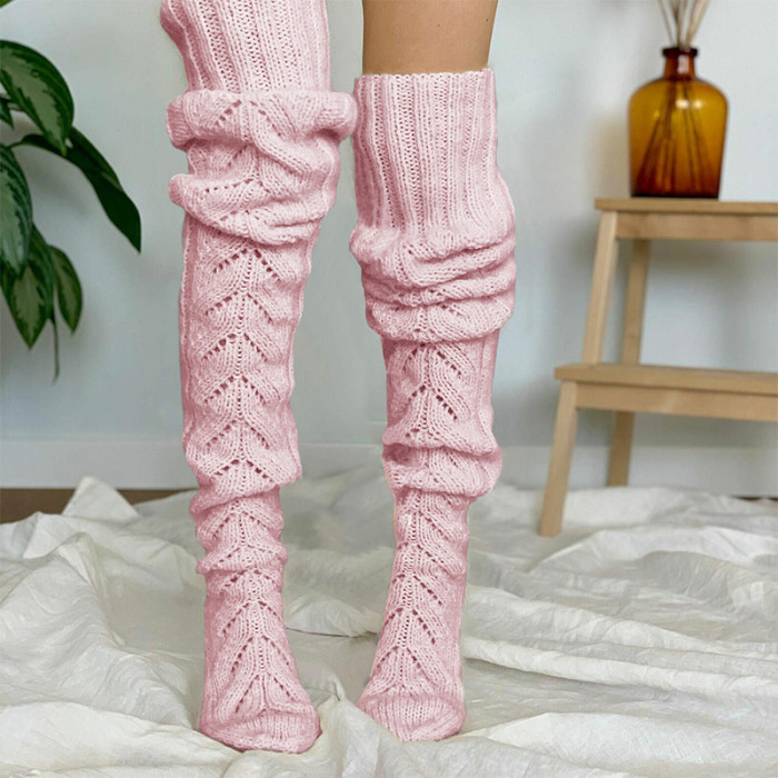 Women's Fashion Warm Cable Knit Extra Long Over the Knee Thigh Socks