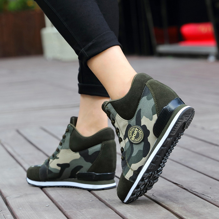 Fashion High Top Wedge Platform Casual Sneakers