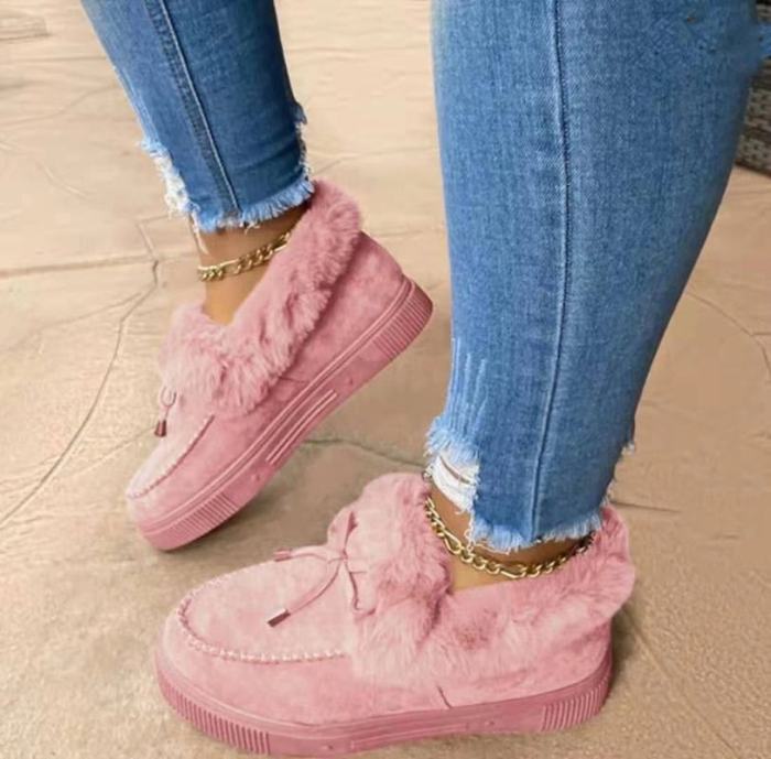 Women's Winter Boots Warm Plush Velvet Lace Up Soft Comfortable Cotton  Ankle Boots