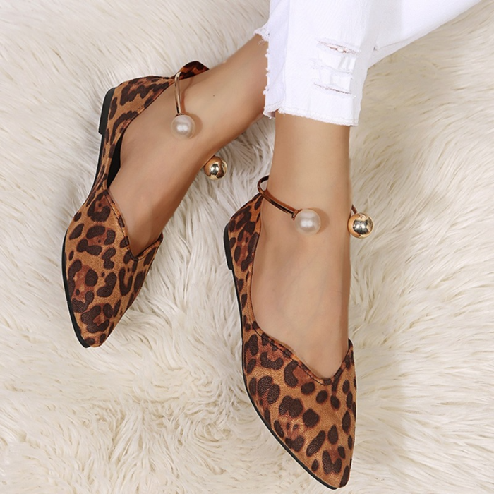 Women's Shoes Fashion Pointed Toe Leopard Print Casual Through Outdoor Flat & Loafers