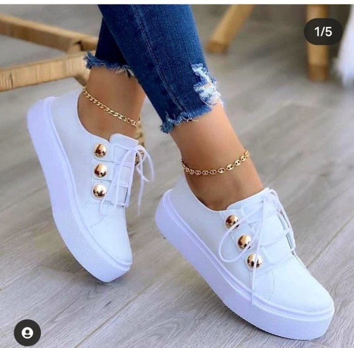 Fashion Women's Flat Casual Comfortable Outdoor Platform Round Toe Sneakers