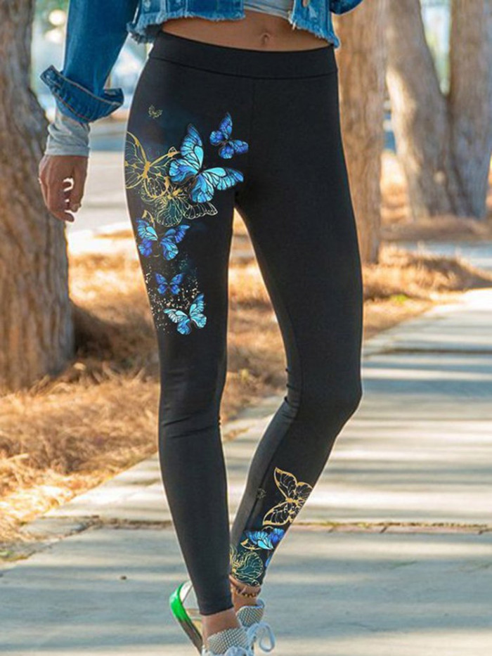 Fashion Print Sexy Casual Fitness Elastic Leggings
