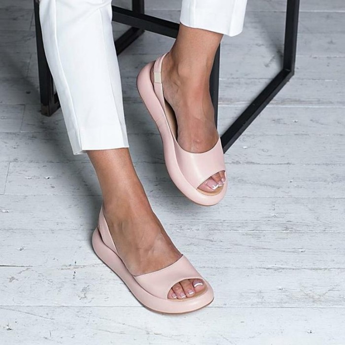 Women's Fashion Roman Breathable Non-slip Solid Color Casual Sandals