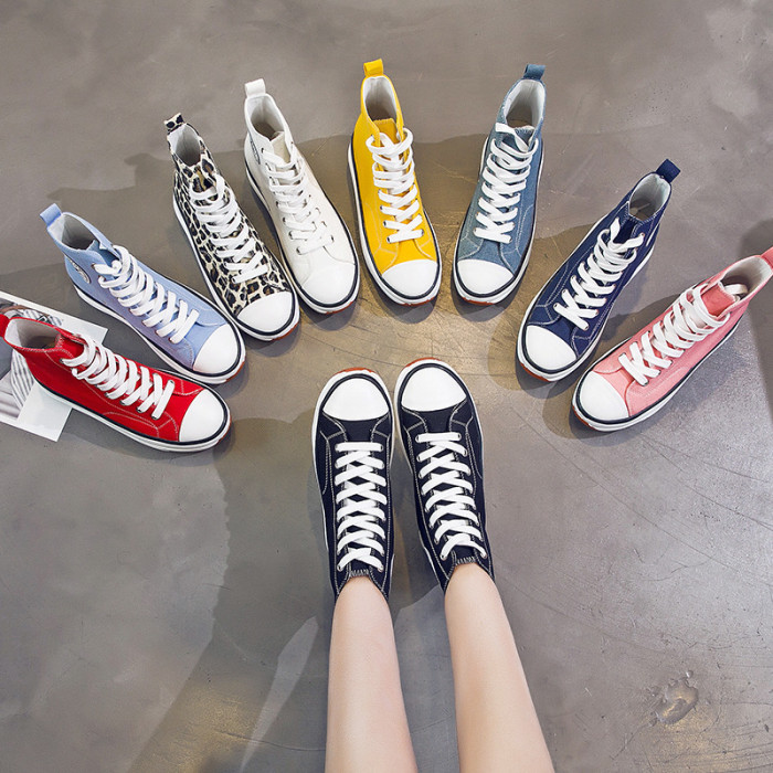 Women's Shoes Fashion Lace Up Platform Casual Canvas Shoes