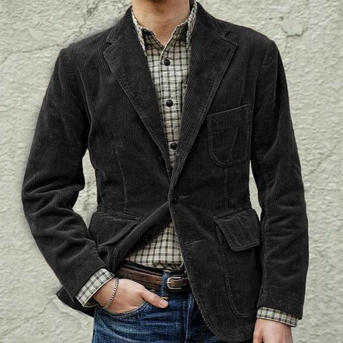 Men's Suit Fashionable Corduroy Long Sleeve Vintage Workwear Coats & Jackets