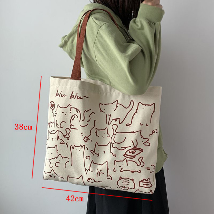 Ladies Shopping Eco Reusable Large Capacity Leisure Canvas Bags