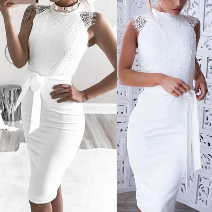 Sexy Lace Cutout Backless Elegant Party Chic Vintage  Bodycon Dress