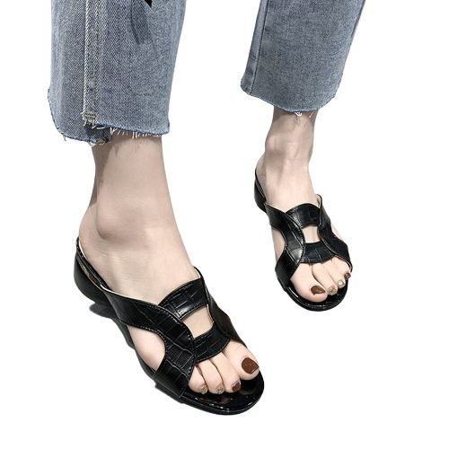 Women's Shoes Fashion Rhinestone Low Heel Comfortable Open Toe Sandals