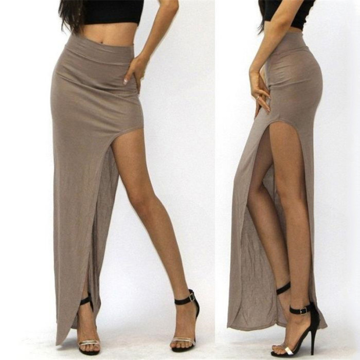 Fashion High Waist Sexy Slit Skirts