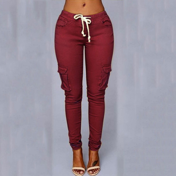 Fashion Solid Color Oversized High Waist Jogging  Pants