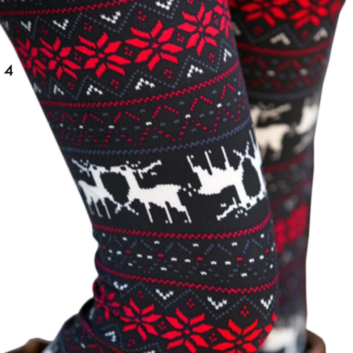 Christmas Fashion Print High Waist Party Leggings