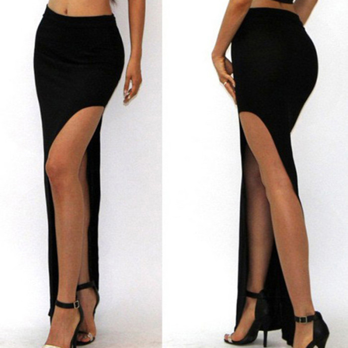 Fashion High Waist Sexy Slit Skirts