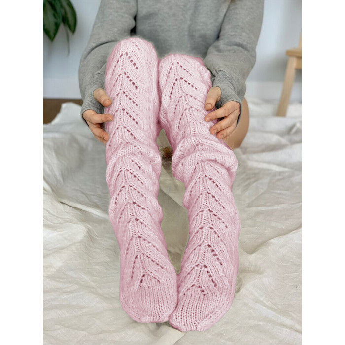 Women's Fashion Warm Cable Knit Extra Long Over the Knee Thigh Socks