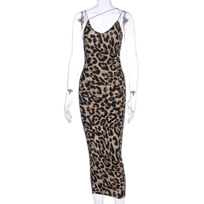 Sexy Leopard Print Fashion Party Body  Maxi Dress
