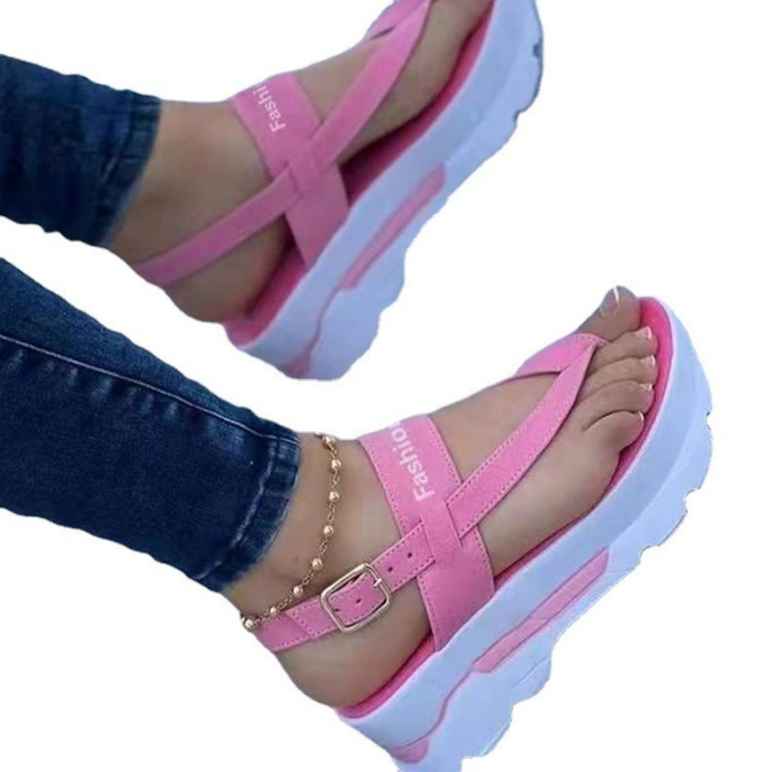 Women's Shoes Large Platform Wedge Heel Cover Toe Casual Roman Sandals