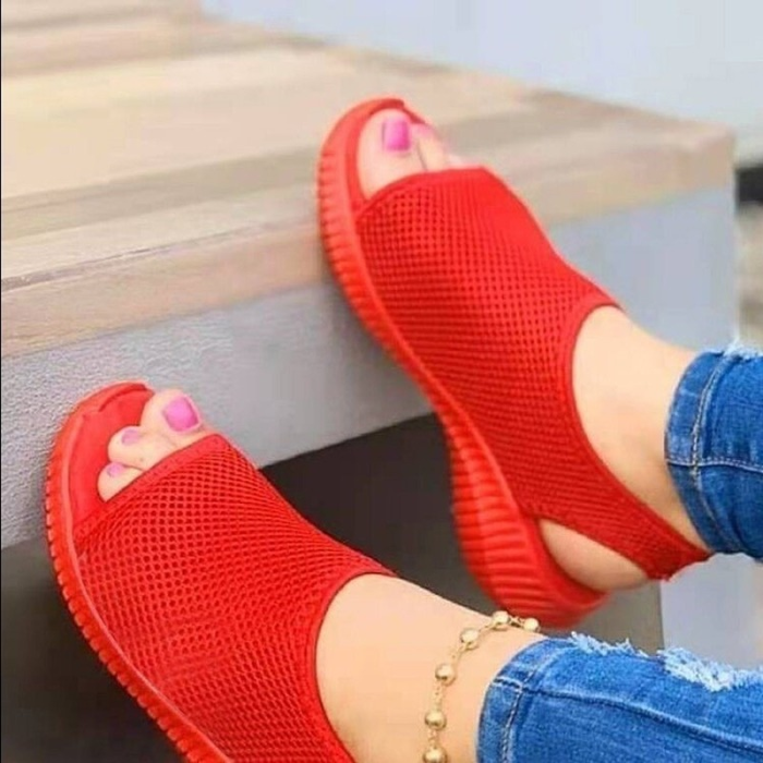 Women's Mesh Fishtail Thick Sole Baotou Casual Sandals