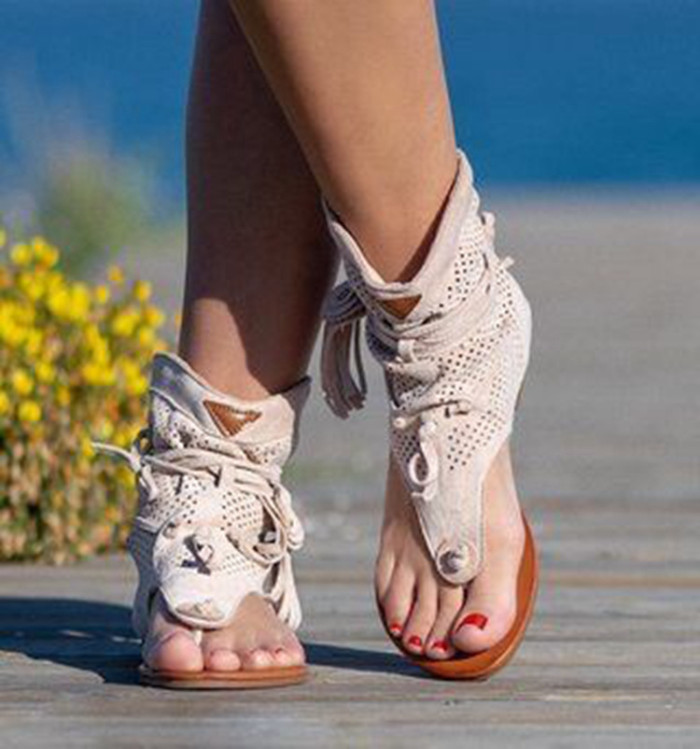 Retro Tassel Bohemian Lace-Up Sandals