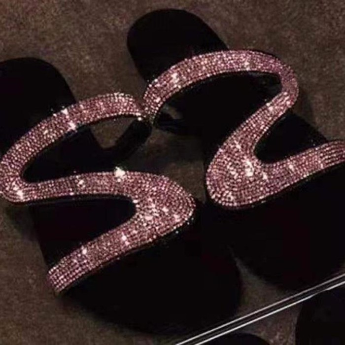 Sexy Shoes Beach Pumps Rhinestone Fashion Roman Party Comfortable  Slippers