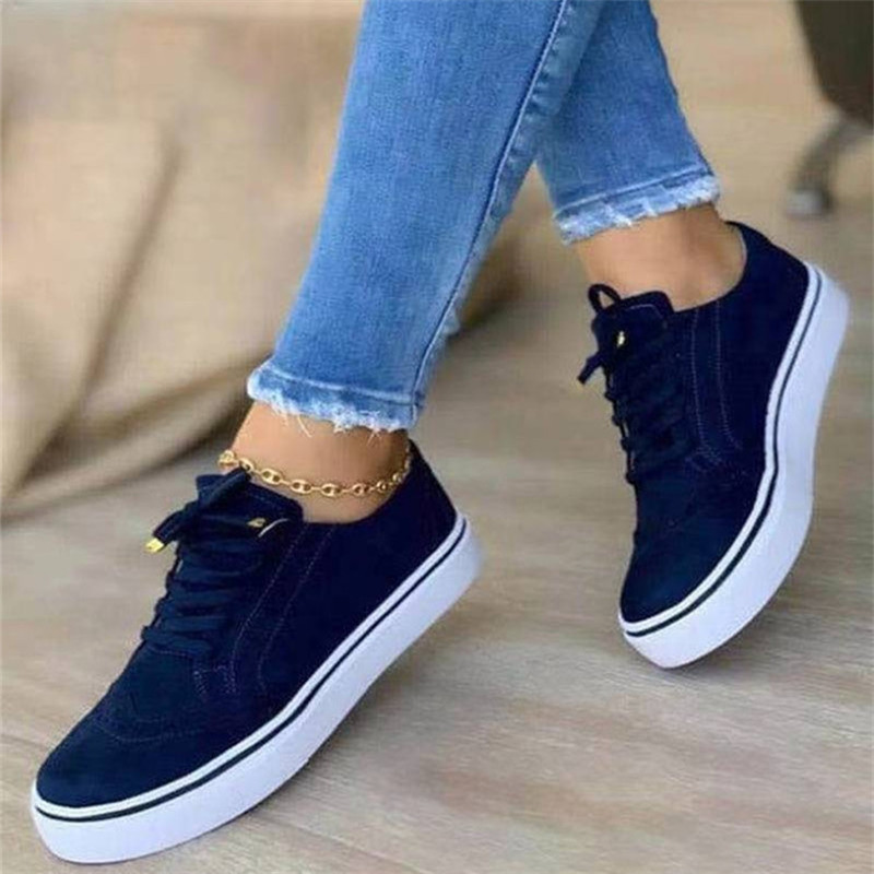 Women's Shoes Flat Casual Fashion Versatile Temperament Solid Color Casual Sneakers