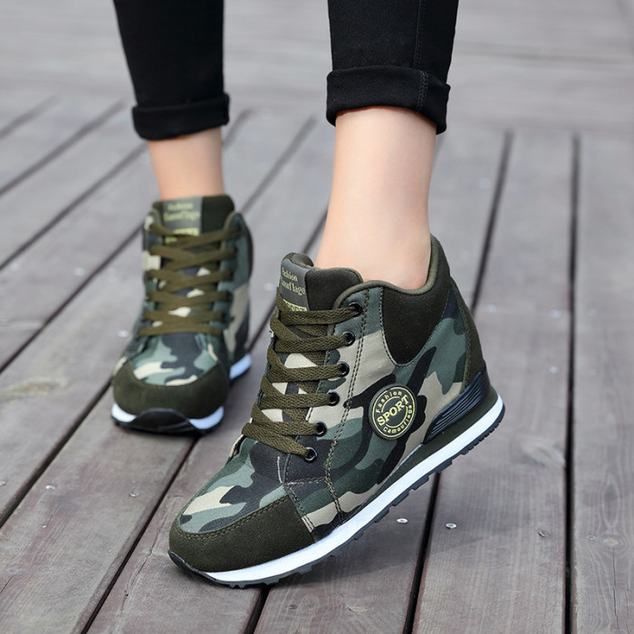 Fashion High Top Wedge Platform Casual Sneakers