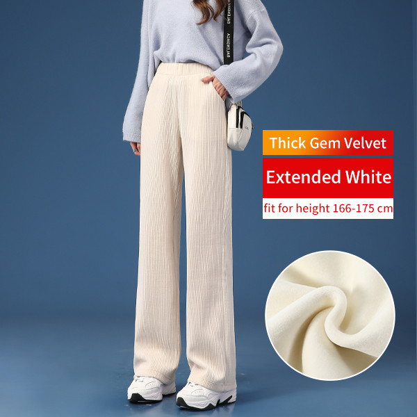 Fashion Warm Plus Velvet Corduroy High Waist Casual Cotton Loose Wide Leg Pants