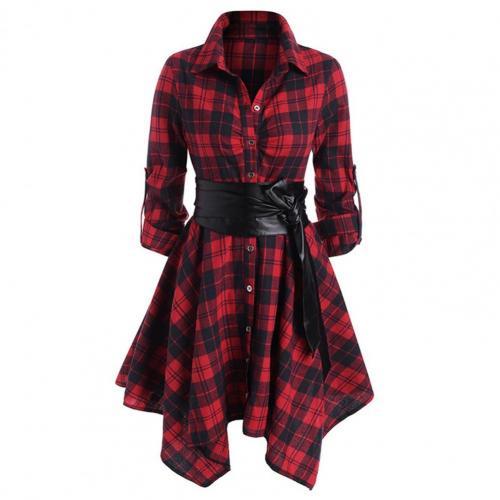 Pleated Pretty Vintage Plaid Fashion Mini Dress