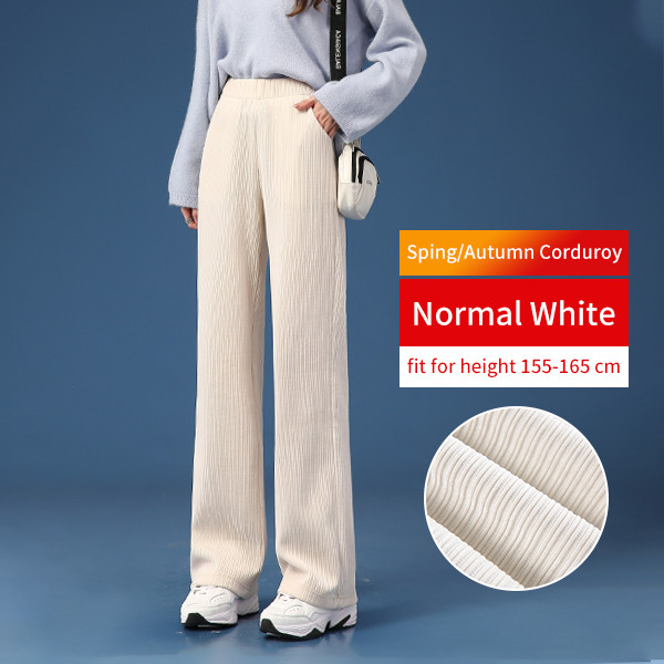 Fashion Warm Plus Velvet Corduroy High Waist Casual Cotton Loose Wide Leg Pants