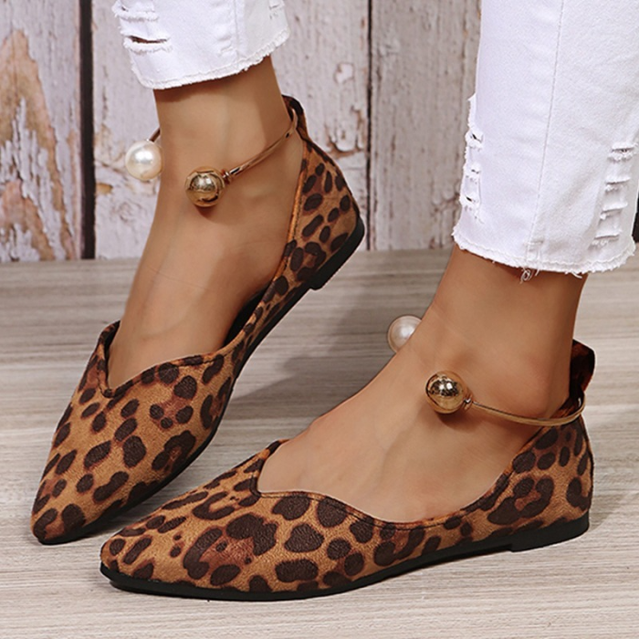 Women's Shoes Fashion Pointed Toe Leopard Print Casual Through Outdoor Flat & Loafers