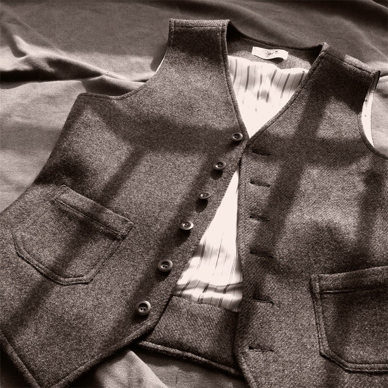 Men's Retro Tweed Slim Fit Casual Single Breasted Vest