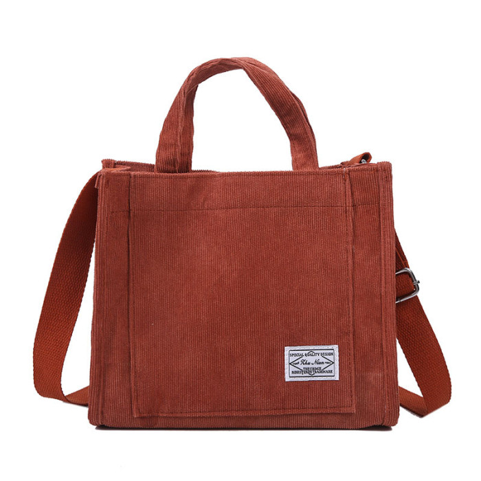 Fashion Corduroy Shoulder Simple Eco-Friendly Messenger Bag