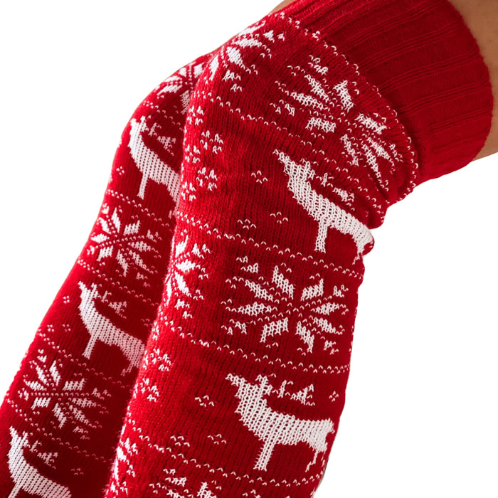 Christmas Women's Printed Knitted Thermal Knee Socks