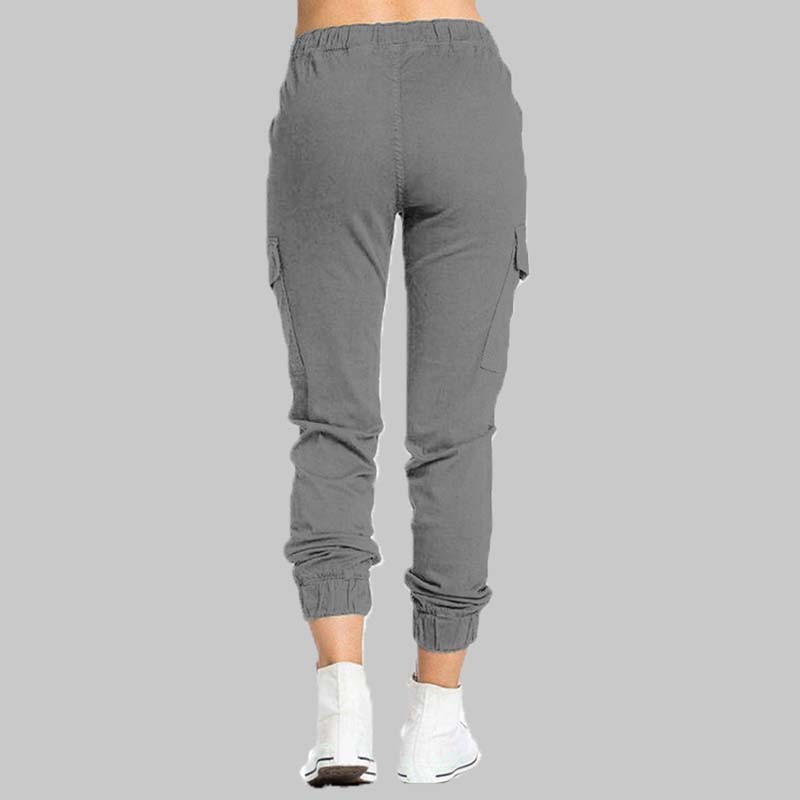 Women's Casual Fashion Solid Color Loose Cargo Pants