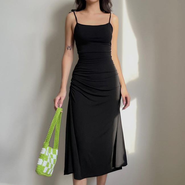 Sexy Elegant Strap Slim High Waist Backless Party Midi Dress