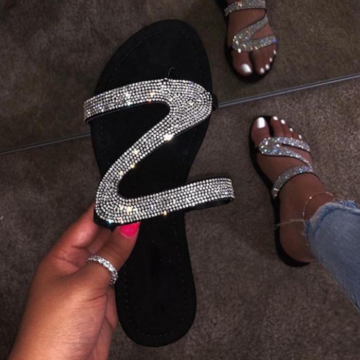 Sexy Shoes Beach Pumps Rhinestone Fashion Roman Party Comfortable  Slippers