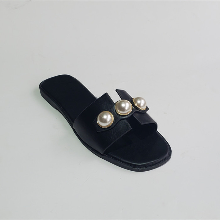 Flat Party Fashion Pearl Flip Flops Casual Beach  Slippers