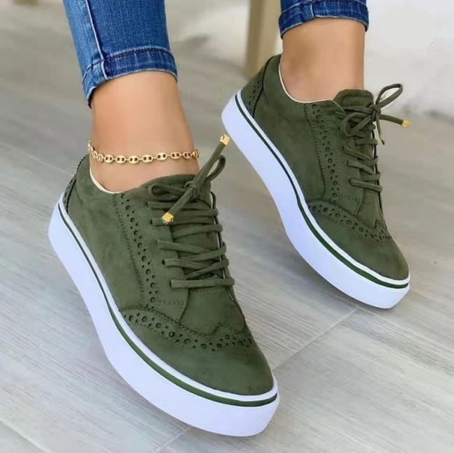 Women's Shoes Flat Casual Fashion Versatile Temperament Solid Color Casual Sneakers