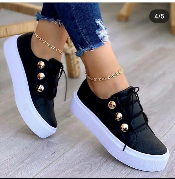 Fashion Women's Flat Casual Comfortable Outdoor Platform Round Toe Sneakers