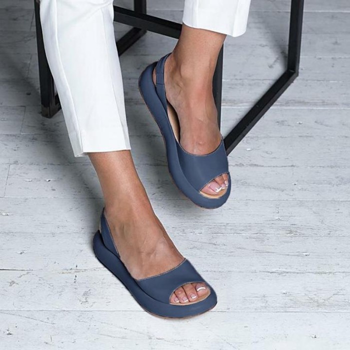 Women's Fashion Roman Breathable Non-slip Solid Color Casual Sandals