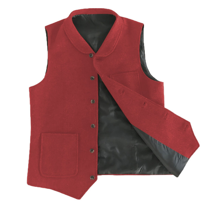 Men's Fashion Solid Color Lapel Business Punk Vest