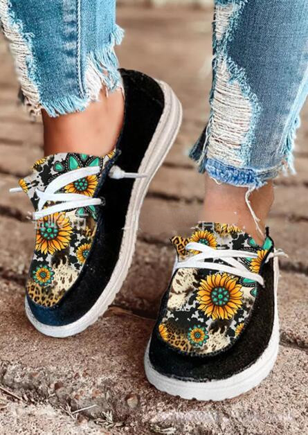 Fashion Ladies Vulcanized Flats Walking Casual Sneakers