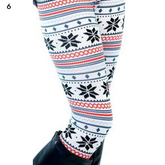Christmas Fashion Print High Waist Party Leggings