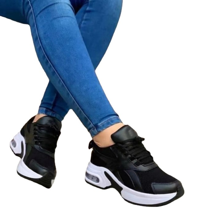 Women's Shoes Lace-up Wedge Thick Sole Outdoor Fashion Casual  Sneakers