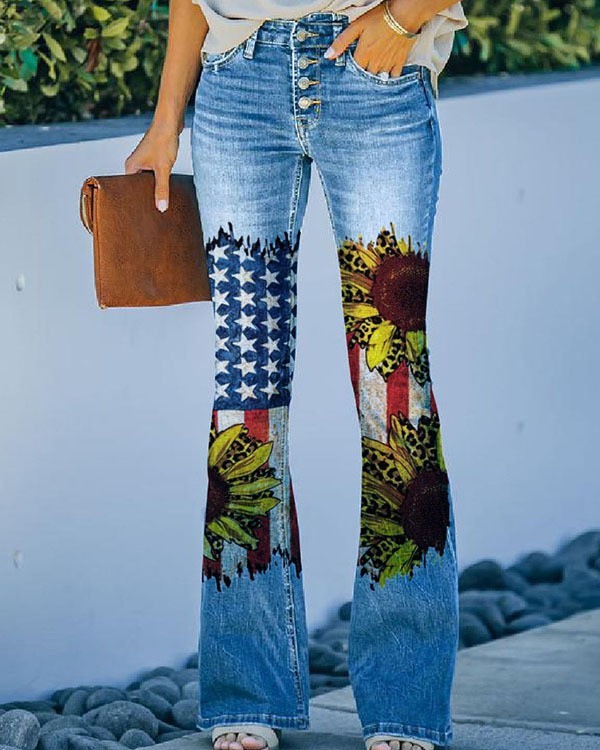 Fashion Vintage High Rise Jeans Full Length Jeans