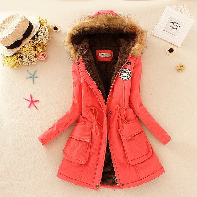 Women's Fashion Warm Solid Color Coat Tops