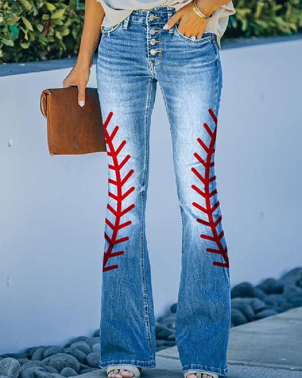 Fashion Vintage High Rise Jeans Full Length Jeans