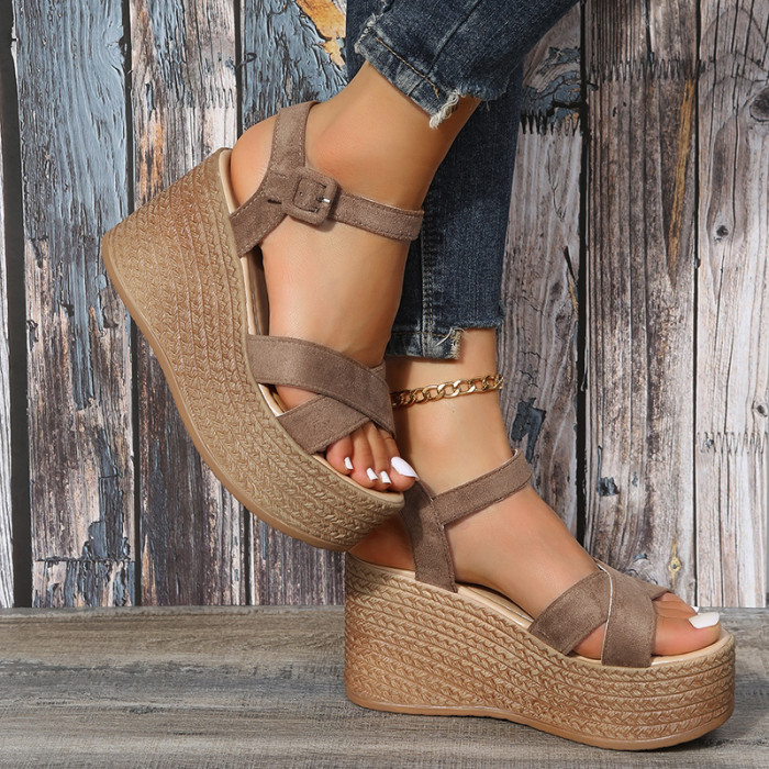 Fashion Open Toe Fish Mouth Platform Waterproof Platform High Heel Sandals