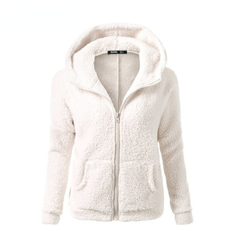 Fashion Solid Color Warm Casual Loose Hoodie Sweatshirt