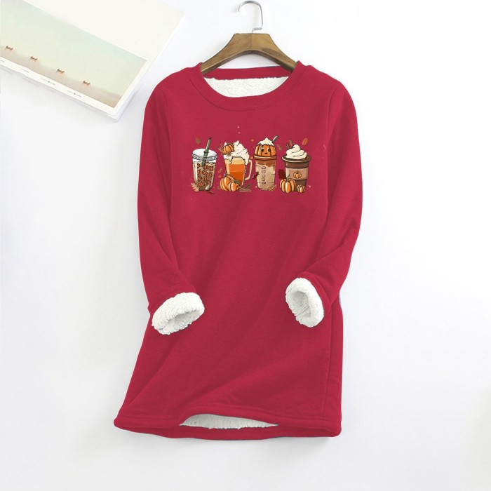 Warm Thickened Sheep Sweater O-Neck Wool Top Thermal Sweatshirts