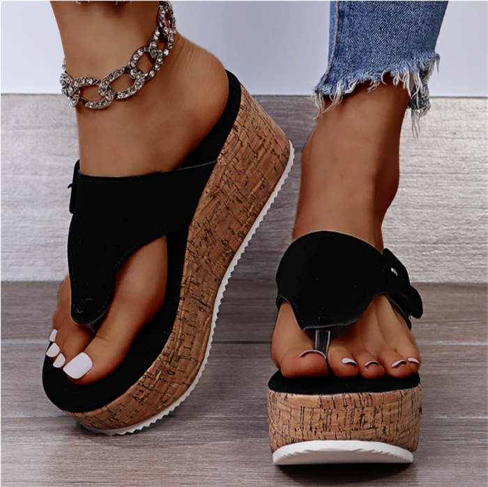 Women's Shoes Fashion Flip Flop Wedge Thick Sole Casual Slippers