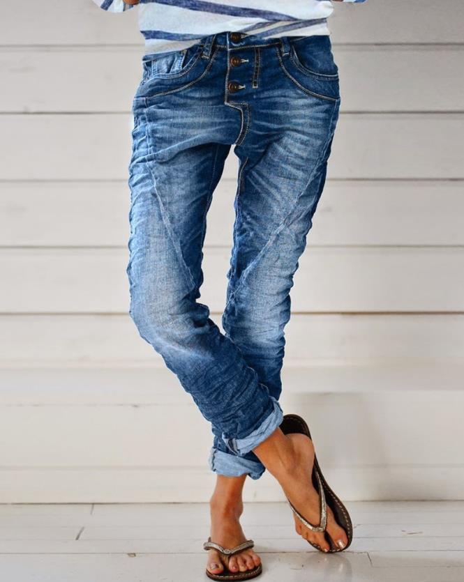 Women's Fashion O-ring Zipper Casual High Waist Skinny Jeans